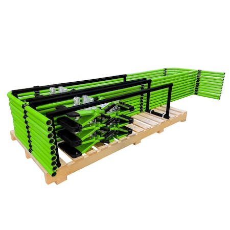 Frontline Guardrail System Non-Penetrating Complete 100 ft Kit - OSHA Compliant, Green GUS10GRN
